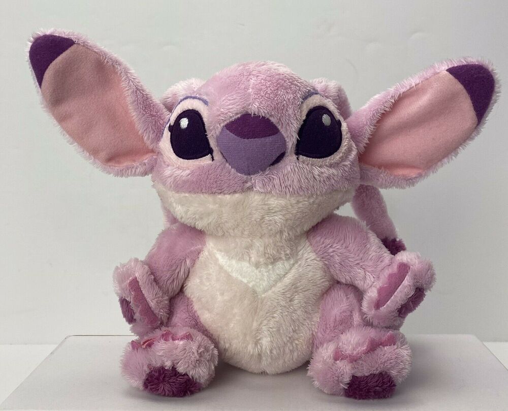 Lilo & Stitch Plush Doll Disney Park Stuffed Girlfiend Angel Pink Hearts 8" Tall
